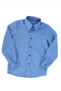Рубашка школьная с кармашком белая / голубая