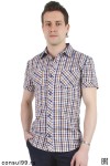 Рубашка мужская в клетку, короткий рукав, шотландка, модель 32, ассортимент