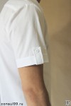 Рубашка мужская белая короткий рукав / белые пуговицы
